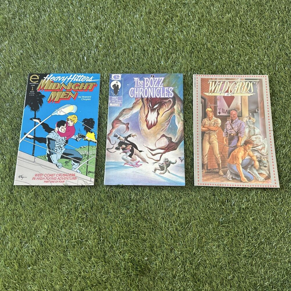 Lot Of 3 Epic Comics Comic Books Midnight Men #1, The Bozz Chronicles #4 Marvel